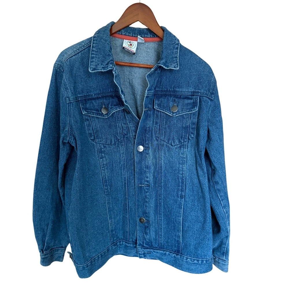 Disney Mickey &‎ Co Forever 21 Denim Jacket Medium Wash Graphic Mens Medium